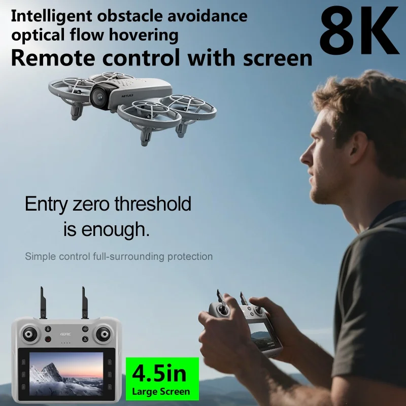 10cmの小型ポータブルクアッドコプター。4.5インチの画面 - Drone Controller Screen のレビューと価格